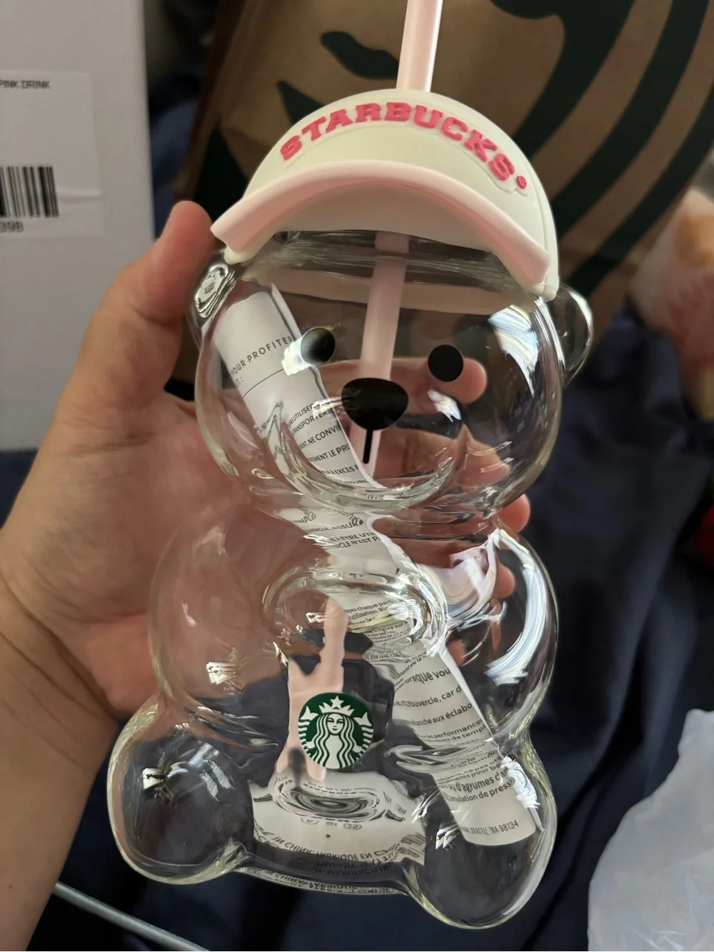 Starbucks Bearista Glass Pink Drink